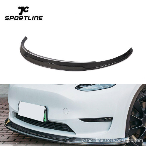 Luxury Carbon Fiber Front Bumper Lip for Tesla Model Y 2019-2021